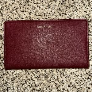 Lark & Ives Continental Snap Wallet in Burgundy Vegan Leather